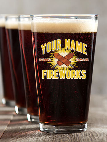Fireworks : Pint Glasses - Color Printed