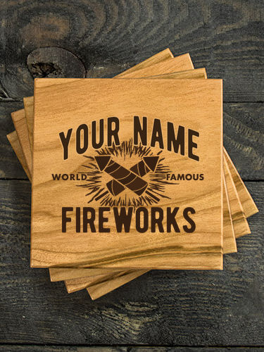 Fireworks : Coasters - Engraved