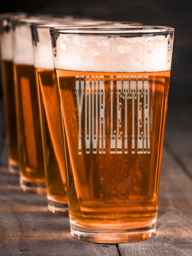 Varsity Letter : Pint Glasses - Engraved