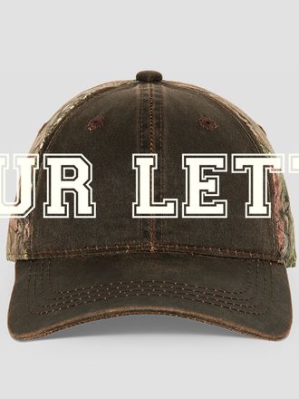 Varsity Letter : Embroidered 2-Tone Camo Hats