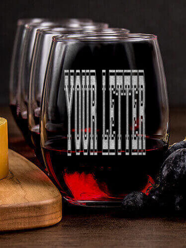 Varsity Letter : Cheese Board Wine Glass Gift Sets - Engraved