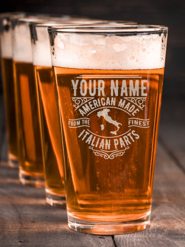 Italian Parts : Pint Glasses - Engraved