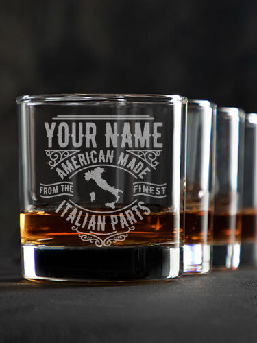 Italian Parts : Rocks Glasses - Engraved