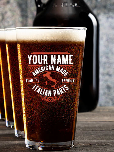 Italian Parts : Growler Pint Glass Gift Sets - Color Printed
