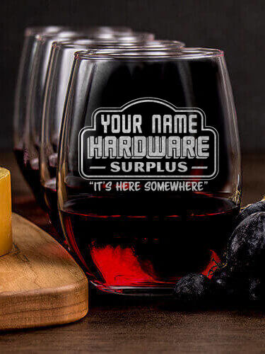 Hardware Surplus : Cheese Board Wine Glass Gift Sets - Engraved