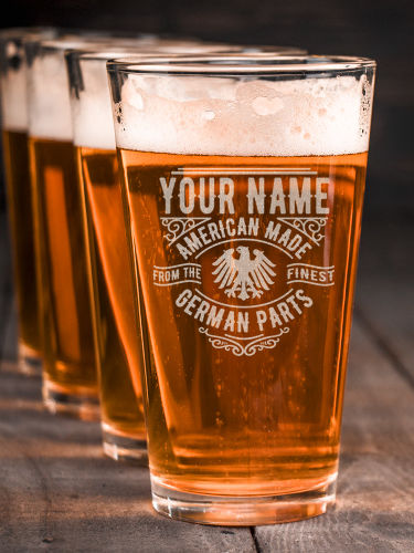 German Parts : Pint Glasses - Engraved