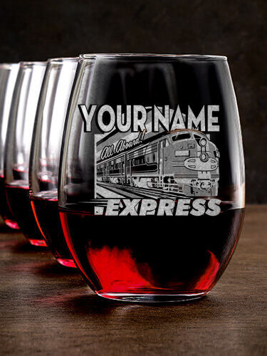 Express : Stemless Wine Glasses - Engraved
