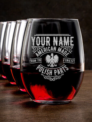 Polish Parts : Stemless Wine Glasses - Engraved