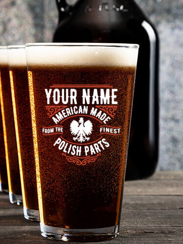 Polish Parts : Growler Pint Glass Gift Sets - Color Printed