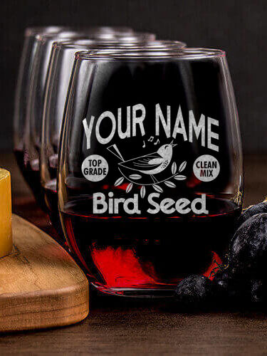 Bird Seed : Cheese Board Wine Glass Gift Sets - Engraved