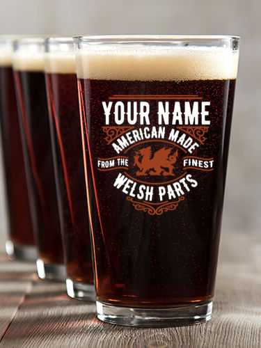 Welsh Parts : Pint Glasses - Color Printed
