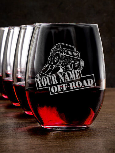 Off-Road : Stemless Wine Glasses - Engraved