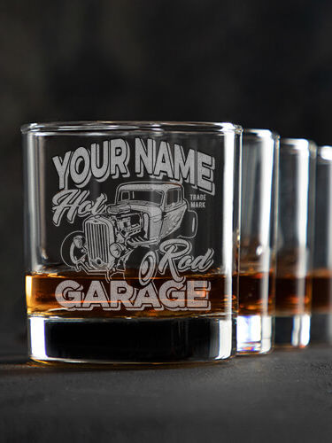 Hot Rod Garage : Rocks Glasses - Engraved