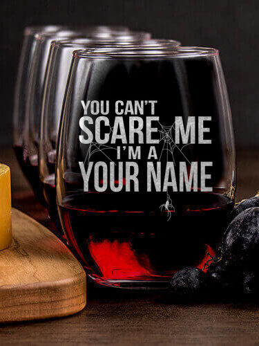 Can't Scare Me : Cheese Board Wine Glass Gift Sets - Engraved