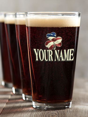 Shamrock Flag : Pint Glasses - Color Printed