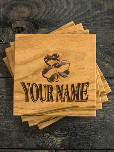 Shamrock Flag : Coasters - Engraved
