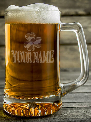Shamrock Flag : Beer Mugs - Engraved