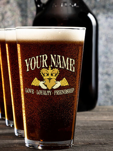 Claddagh : Growler Pint Glass Gift Sets - Color Printed