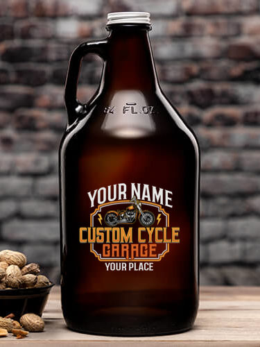 Custom Cycle Garage : Beer Growlers - Color Printed