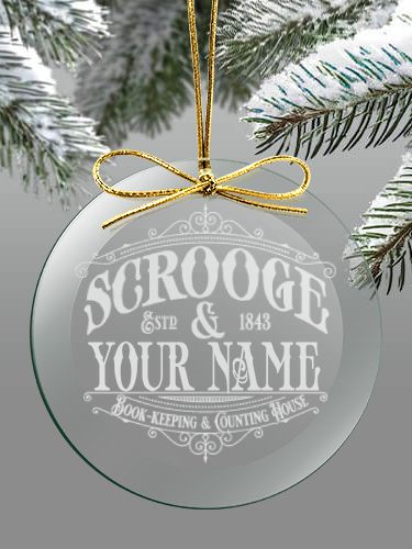Scrooge : 4 Inch Round Glass Ornament