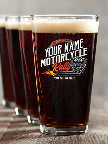 Motorcycle Rally : Pint Glasses - Color Printed