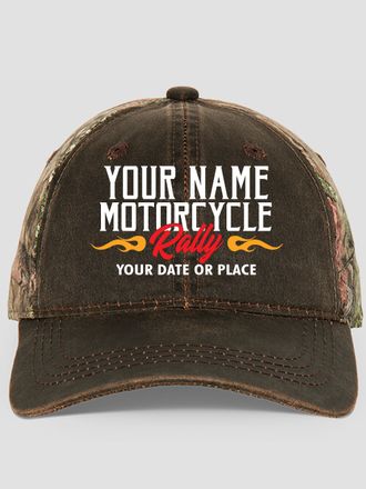 Motorcycle Rally : Embroidered 2-Tone Camo Hats
