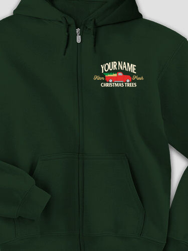 Christmas Tree Farm : Embroidered Zip Hoodies