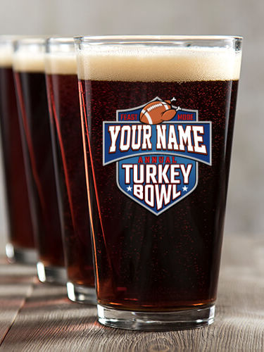 Turkey Bowl : Pint Glasses - Color Printed