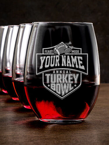 Turkey Bowl : Stemless Wine Glasses - Engraved