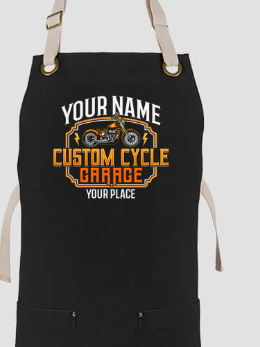 Custom Cycle Garage BP : Printed Canvas Work Aprons