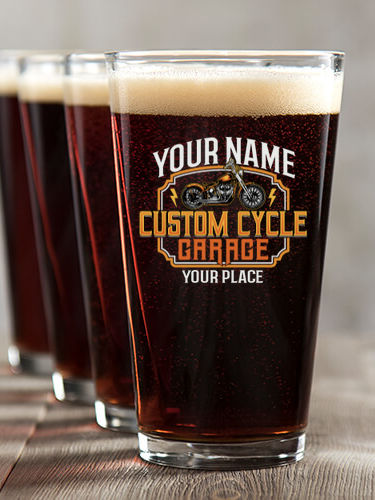 Custom Cycle Garage BP : Pint Glasses - Color Printed
