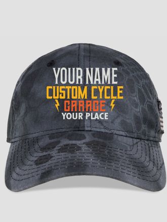 Custom Cycle Garage BP : Embroidered Kryptek Tactical Camo Hats