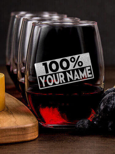 100 Percent : Cheese Board Wine Glass Gift Sets - Engraved