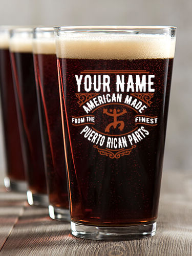 Puerto Rican Parts : Pint Glasses - Color Printed