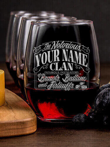 Notorious Clan : Cheese Board Wine Glass Gift Sets - Engraved
