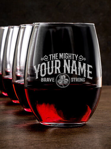 Mighty : Stemless Wine Glasses - Engraved
