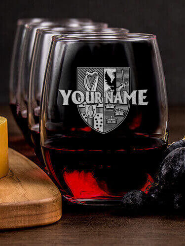 Irish Provinces : Cheese Board Wine Glass Gift Sets - Engraved
