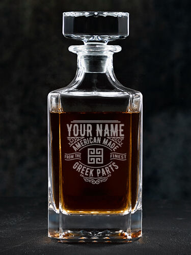 Greek Parts : Whiskey Decanter - Engraved