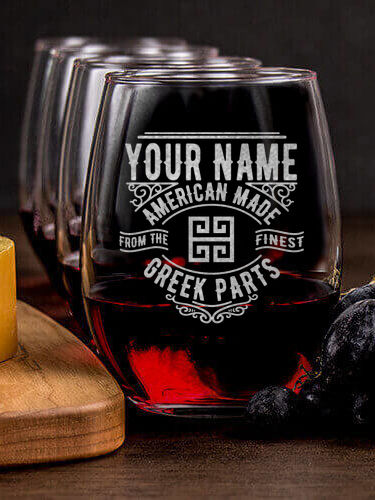 Greek Parts : Cheese Board Wine Glass Gift Sets - Engraved
