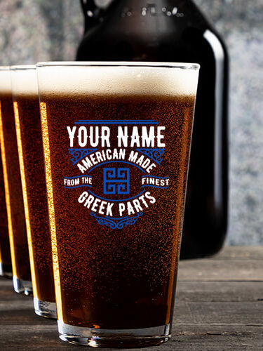 Greek Parts : Growler Pint Glass Gift Sets - Color Printed