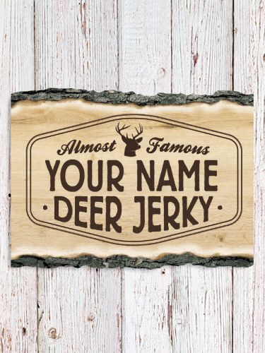 Deer Jerky : Faux Sliced Log Plaque