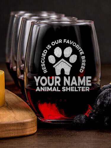 Animal Shelter : Cheese Board Wine Glass Gift Sets - Engraved