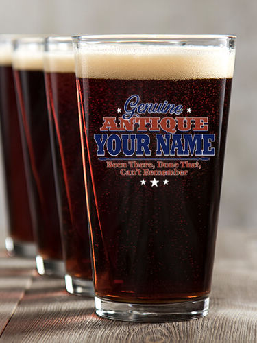 Genuine Antique : Pint Glasses - Color Printed