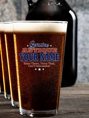 Genuine Antique : Growler Pint Glass Gift Sets - Color Printed