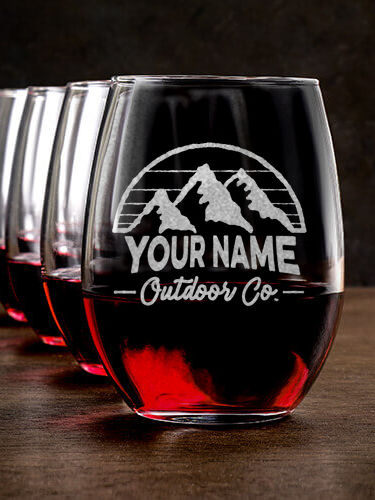 Outdoor Company : Stemless Wine Glasses - Engraved
