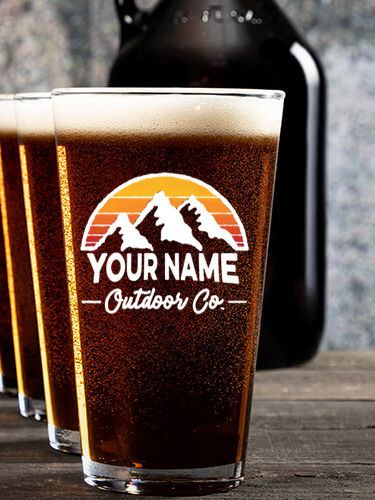 Outdoor Company : Growler Pint Glass Gift Sets - Color Printed