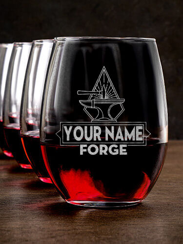 Forge : Stemless Wine Glasses - Engraved