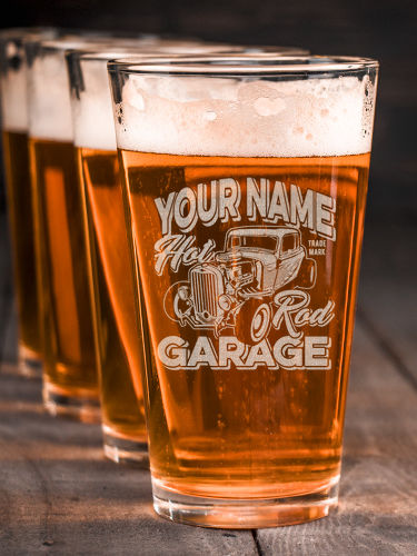 Hot Rod Garage BP : Pint Glasses - Engraved