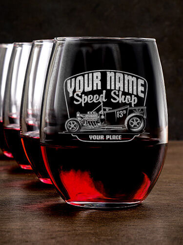 Speed Shop BP : Stemless Wine Glasses - Engraved