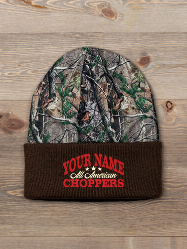 All American Choppers : Embroidered 2-Tone Camo Cuffed Beanie